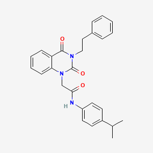 molecular formula C27H27N3O3 B11446418 2-[2,4-dioxo-3-(2-phenylethyl)-3,4-dihydroquinazolin-1(2H)-yl]-N-[4-(propan-2-yl)phenyl]acetamide 