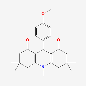 9-(4-methoxyphenyl)-3,3,6,6,10-pentamethyl-3,4,6,7,9,10-hexahydroacridine-1,8(2H,5H)-dione