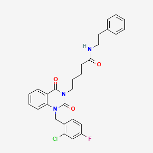 5-[1-(2-chloro-4-fluorobenzyl)-2,4-dioxo-1,4-dihydroquinazolin-3(2H)-yl]-N-(2-phenylethyl)pentanamide