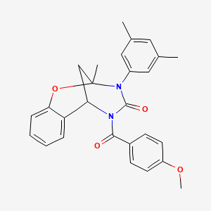 3-(3,5-dimethylphenyl)-5-[(4-methoxyphenyl)carbonyl]-2-methyl-2,3,5,6-tetrahydro-4H-2,6-methano-1,3,5-benzoxadiazocin-4-one