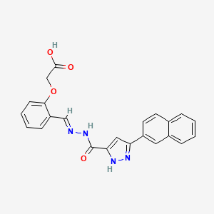 {2-[(E)-({[3-(2-Naphthyl)-1H-pyrazol-5-YL]carbonyl}hydrazono)methyl]phenoxy}acetic acid