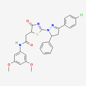 2-{2-[3-(4-chlorophenyl)-5-phenyl-4,5-dihydro-1H-pyrazol-1-yl]-4-oxo-4,5-dihydro-1,3-thiazol-5-yl}-N-(3,5-dimethoxyphenyl)acetamide