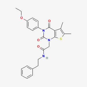 2-(3-(4-ethoxyphenyl)-5,6-dimethyl-2,4-dioxo-3,4-dihydrothieno[2,3-d]pyrimidin-1(2H)-yl)-N-phenethylacetamide