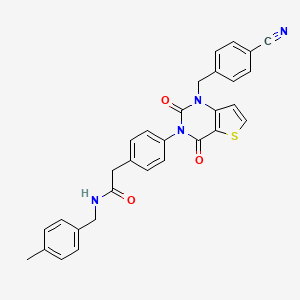 2-(4-{1-[(4-cyanophenyl)methyl]-2,4-dioxo-1H,2H,3H,4H-thieno[3,2-d]pyrimidin-3-yl}phenyl)-N-[(4-methylphenyl)methyl]acetamide