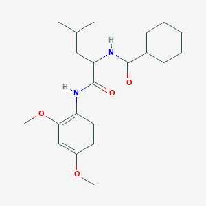 molecular formula C21H32N2O4 B11446601 N~2~-(cyclohexylcarbonyl)-N-(2,4-dimethoxyphenyl)leucinamide 