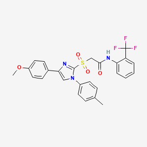 2-{[4-(4-methoxyphenyl)-1-(4-methylphenyl)-1H-imidazol-2-yl]sulfonyl}-N-[2-(trifluoromethyl)phenyl]acetamide