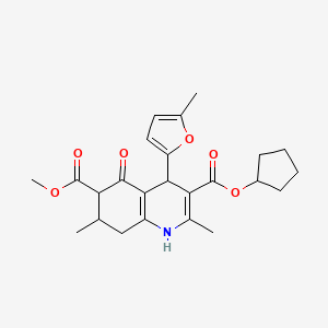 3-Cyclopentyl 6-methyl 2,7-dimethyl-4-(5-methylfuran-2-yl)-5-oxo-1,4,5,6,7,8-hexahydroquinoline-3,6-dicarboxylate