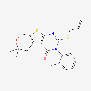 12,12-dimethyl-4-(2-methylphenyl)-5-prop-2-enylsulfanyl-11-oxa-8-thia-4,6-diazatricyclo[7.4.0.02,7]trideca-1(9),2(7),5-trien-3-one