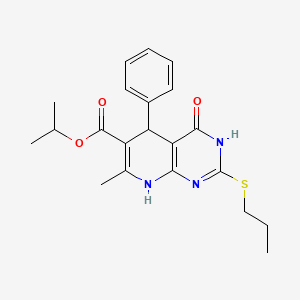 Propan-2-yl 7-methyl-4-oxo-5-phenyl-2-(propylsulfanyl)-3,4,5,8-tetrahydropyrido[2,3-d]pyrimidine-6-carboxylate