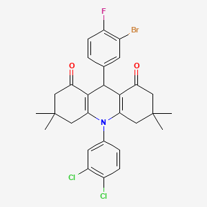 9-(3-bromo-4-fluorophenyl)-10-(3,4-dichlorophenyl)-3,3,6,6-tetramethyl-3,4,6,7,9,10-hexahydroacridine-1,8(2H,5H)-dione