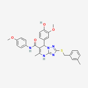 7-(4-hydroxy-3-methoxyphenyl)-N-(4-methoxyphenyl)-5-methyl-2-[(3-methylbenzyl)sulfanyl]-4,7-dihydro[1,2,4]triazolo[1,5-a]pyrimidine-6-carboxamide