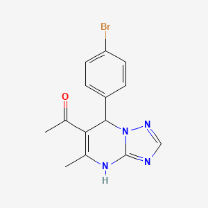 molecular formula C14H13BrN4O B11446718 1-[7-(4-Bromophenyl)-5-methyl-4,7-dihydro[1,2,4]triazolo[1,5-a]pyrimidin-6-yl]ethanone 