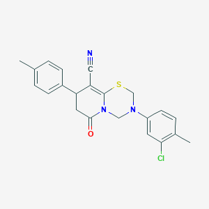 3-(3-chloro-4-methylphenyl)-8-(4-methylphenyl)-6-oxo-3,4,7,8-tetrahydro-2H,6H-pyrido[2,1-b][1,3,5]thiadiazine-9-carbonitrile