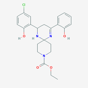 molecular formula C23H26ClN3O4 B11446741 Ethyl 4-(5-chloro-2-hydroxyphenyl)-2-(2-hydroxyphenyl)-1,5,9-triazaspiro[5.5]undec-1-ene-9-carboxylate 