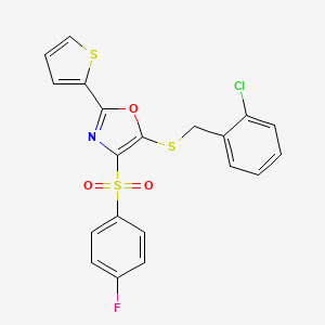 5-[(2-Chlorobenzyl)sulfanyl]-4-[(4-fluorophenyl)sulfonyl]-2-(thiophen-2-yl)-1,3-oxazole