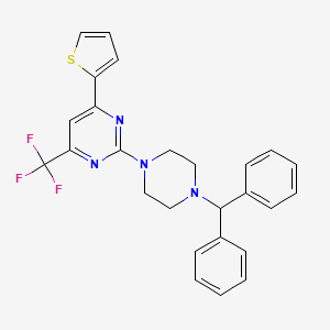 2-[4-(Diphenylmethyl)piperazin-1-yl]-4-(thiophen-2-yl)-6-(trifluoromethyl)pyrimidine