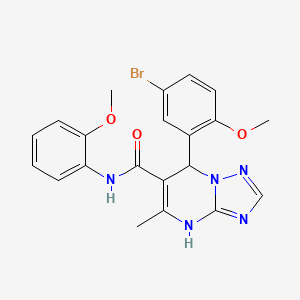 molecular formula C21H20BrN5O3 B11446759 7-(5-bromo-2-methoxyphenyl)-N-(2-methoxyphenyl)-5-methyl-4,7-dihydro[1,2,4]triazolo[1,5-a]pyrimidine-6-carboxamide 