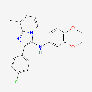 2-(4-chlorophenyl)-N-(2,3-dihydro-1,4-benzodioxin-6-yl)-8-methylimidazo[1,2-a]pyridin-3-amine