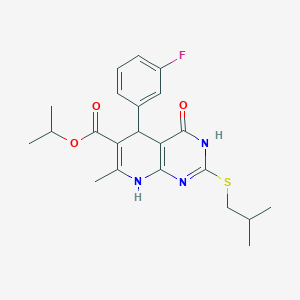 Propan-2-yl 5-(3-fluorophenyl)-7-methyl-2-[(2-methylpropyl)sulfanyl]-4-oxo-3,4,5,8-tetrahydropyrido[2,3-d]pyrimidine-6-carboxylate