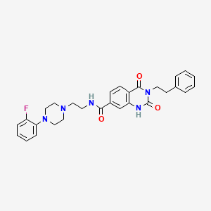 molecular formula C29H30FN5O3 B11446773 N-(2-(4-(2-fluorophenyl)piperazin-1-yl)ethyl)-2,4-dioxo-3-phenethyl-1,2,3,4-tetrahydroquinazoline-7-carboxamide 