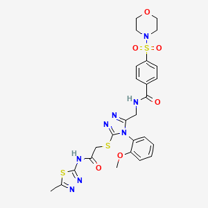 N-{[4-(2-Methoxyphenyl)-5-({[(5-methyl-1,3,4-thiadiazol-2-YL)carbamoyl]methyl}sulfanyl)-4H-1,2,4-triazol-3-YL]methyl}-4-(morpholine-4-sulfonyl)benzamide