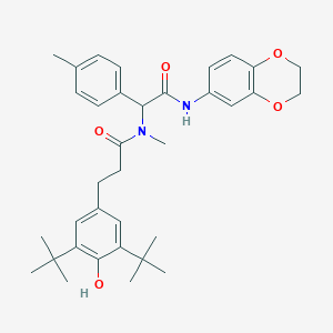 3-(3,5-di-tert-butyl-4-hydroxyphenyl)-N-[2-(2,3-dihydro-1,4-benzodioxin-6-ylamino)-1-(4-methylphenyl)-2-oxoethyl]-N-methylpropanamide