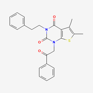 5,6-dimethyl-1-(2-oxo-2-phenylethyl)-3-(2-phenylethyl)-1H,2H,3H,4H-thieno[2,3-d]pyrimidine-2,4-dione