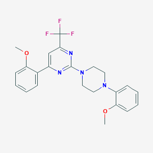 molecular formula C23H23F3N4O2 B11446846 4-(2-Methoxyphenyl)-2-[4-(2-methoxyphenyl)piperazin-1-yl]-6-(trifluoromethyl)pyrimidine 