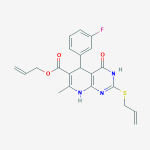 Prop-2-en-1-yl 5-(3-fluorophenyl)-7-methyl-4-oxo-2-(prop-2-en-1-ylsulfanyl)-3,4,5,8-tetrahydropyrido[2,3-d]pyrimidine-6-carboxylate