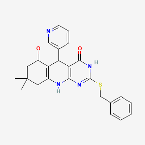 2-benzylsulfanyl-8,8-dimethyl-5-pyridin-3-yl-5,7,9,10-tetrahydro-1H-pyrimido[4,5-b]quinoline-4,6-dione