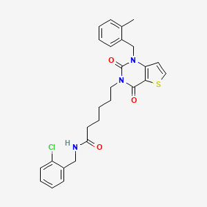 N-(2-chlorobenzyl)-6-[1-(2-methylbenzyl)-2,4-dioxo-1,4-dihydrothieno[3,2-d]pyrimidin-3(2H)-yl]hexanamide