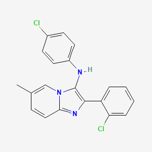 molecular formula C20H15Cl2N3 B11446902 2-(2-chlorophenyl)-N-(4-chlorophenyl)-6-methylimidazo[1,2-a]pyridin-3-amine 