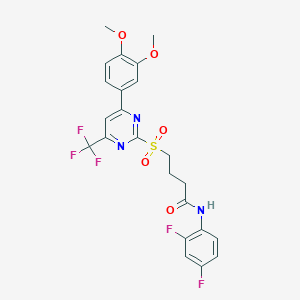 N-(2,4-difluorophenyl)-4-{[4-(3,4-dimethoxyphenyl)-6-(trifluoromethyl)pyrimidin-2-yl]sulfonyl}butanamide