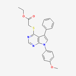 ethyl {[7-(4-methoxyphenyl)-5-phenyl-7H-pyrrolo[2,3-d]pyrimidin-4-yl]sulfanyl}acetate