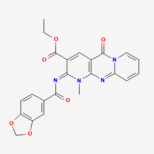 ethyl 6-(1,3-benzodioxole-5-carbonylimino)-7-methyl-2-oxo-1,7,9-triazatricyclo[8.4.0.03,8]tetradeca-3(8),4,9,11,13-pentaene-5-carboxylate