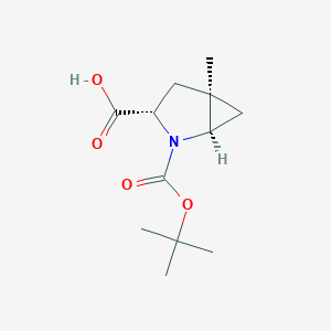molecular formula C₁₂H₁₉NO₄ B1144694 (1R,3S,5R)-2-tert-butoxycarbonyl-5-methyl-2-azabicyclo[3.1.0]hexane-3-carboxylic acid CAS No. 1306734-44-0