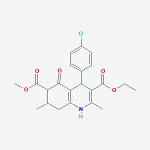 3-Ethyl 6-methyl 4-(4-chlorophenyl)-2,7-dimethyl-5-oxo-1,4,5,6,7,8-hexahydroquinoline-3,6-dicarboxylate