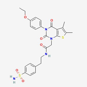 2-(3-(4-ethoxyphenyl)-5,6-dimethyl-2,4-dioxo-3,4-dihydrothieno[2,3-d]pyrimidin-1(2H)-yl)-N-(4-sulfamoylphenethyl)acetamide