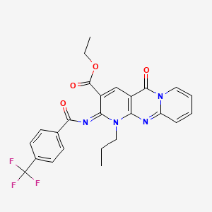 ethyl 2-oxo-7-propyl-6-[4-(trifluoromethyl)benzoyl]imino-1,7,9-triazatricyclo[8.4.0.03,8]tetradeca-3(8),4,9,11,13-pentaene-5-carboxylate