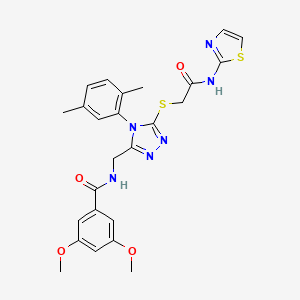 N-{[4-(2,5-Dimethylphenyl)-5-({[(1,3-thiazol-2-YL)carbamoyl]methyl}sulfanyl)-4H-1,2,4-triazol-3-YL]methyl}-3,5-dimethoxybenzamide