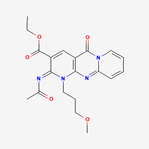 ethyl 6-acetylimino-7-(3-methoxypropyl)-2-oxo-1,7,9-triazatricyclo[8.4.0.03,8]tetradeca-3(8),4,9,11,13-pentaene-5-carboxylate