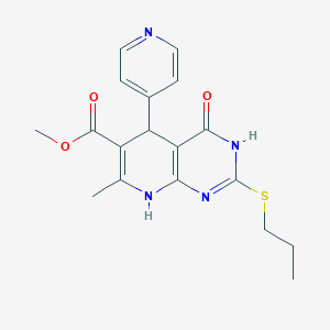 Methyl 7-methyl-4-oxo-2-(propylsulfanyl)-5-(pyridin-4-yl)-3,4,5,8-tetrahydropyrido[2,3-d]pyrimidine-6-carboxylate