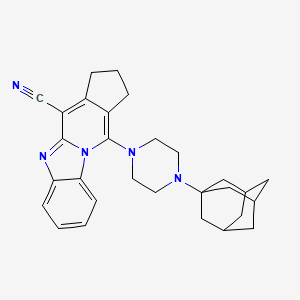 molecular formula C29H33N5 B11447007 11-[4-(1-adamantyl)-1-piperazinyl]-2,3-dihydro-1H-cyclopenta[4,5]pyrido[1,2-a]benzimidazole-4-carbonitrile 