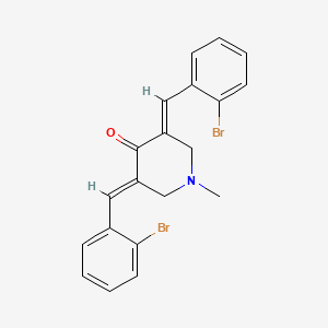 molecular formula C20H17Br2NO B11447010 (3E,5E)-3,5-bis[(2-bromophenyl)methylidene]-1-methylpiperidin-4-one 