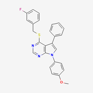 4-[(3-fluorobenzyl)sulfanyl]-7-(4-methoxyphenyl)-5-phenyl-7H-pyrrolo[2,3-d]pyrimidine