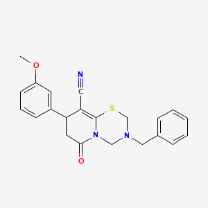 3-benzyl-8-(3-methoxyphenyl)-6-oxo-3,4,7,8-tetrahydro-2H,6H-pyrido[2,1-b][1,3,5]thiadiazine-9-carbonitrile