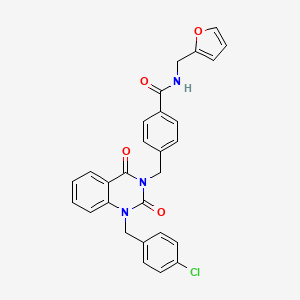 4-{[1-(4-chlorobenzyl)-2,4-dioxo-1,4-dihydroquinazolin-3(2H)-yl]methyl}-N-(furan-2-ylmethyl)benzamide