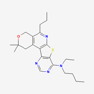 molecular formula C23H32N4OS B11447095 N-butyl-N-ethyl-4,4-dimethyl-8-propyl-5-oxa-11-thia-9,14,16-triazatetracyclo[8.7.0.02,7.012,17]heptadeca-1(10),2(7),8,12(17),13,15-hexaen-13-amine 