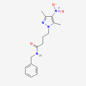 molecular formula C16H20N4O3 B11447117 N-benzyl-4-(3,5-dimethyl-4-nitro-1H-pyrazol-1-yl)butanamide 