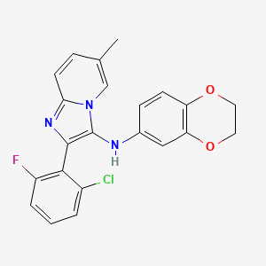 2-(2-chloro-6-fluorophenyl)-N-(2,3-dihydro-1,4-benzodioxin-6-yl)-6-methylimidazo[1,2-a]pyridin-3-amine